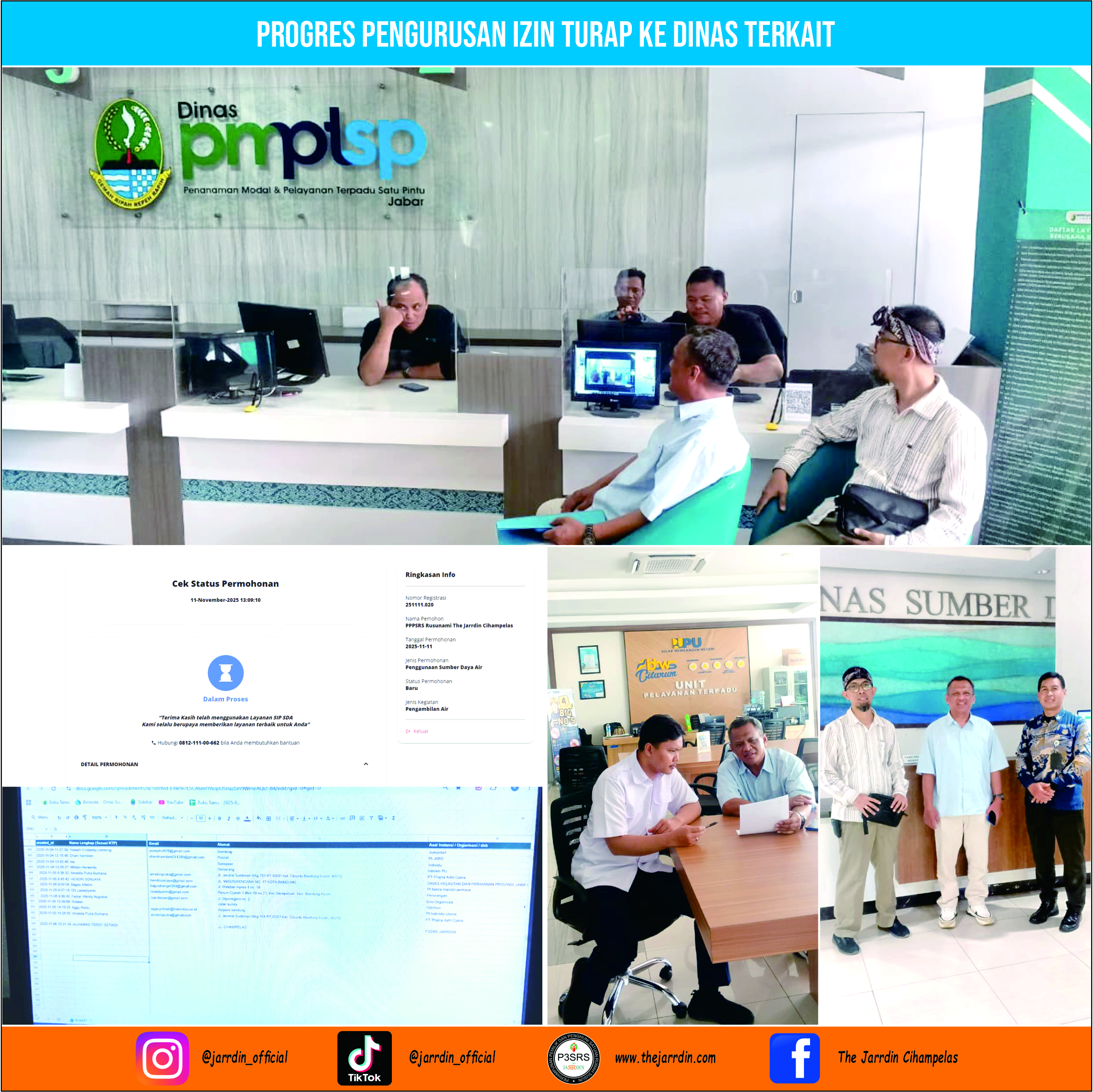 Progres Pengurusan Izin Turap Ke Dinas Terkait